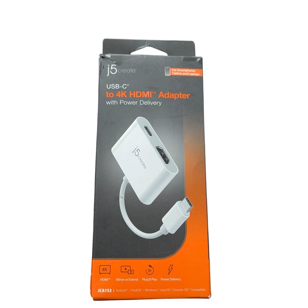 Z1O j5create USB-C to 4K HDMI with Power Delivery Adapter‎ - White
